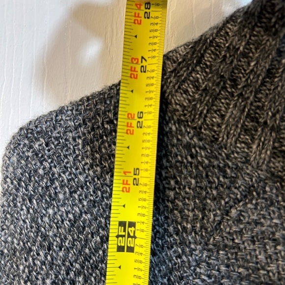 Ann Taylor Heathered Black Funnel Neck Wool Blend Cardigan Sweater Jacket Size M - Picture 6 of 8